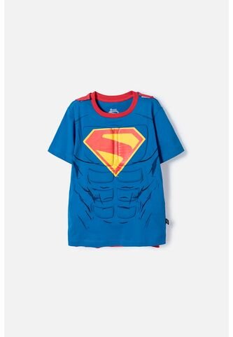 Camiseta De Superman Con Capa Azul Y Rojo Para Niño 4 DC COMICS