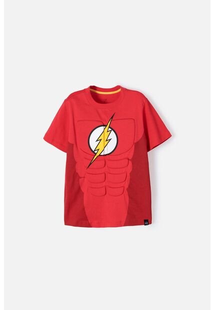 Camiseta De Flash Roja Manga Corta Para Niño 8