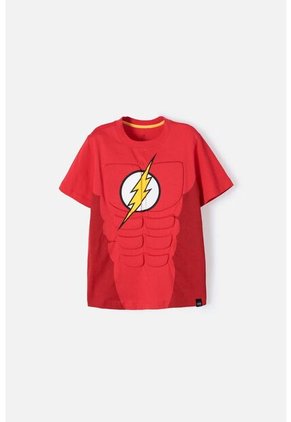 Camiseta De Flash Roja Manga Corta Para Niño 8
