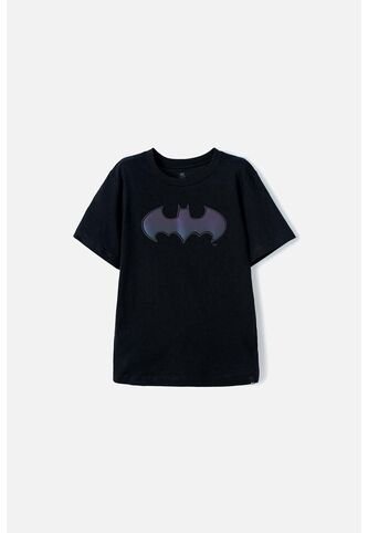 Camiseta De Batman Manga Corta Negra Para Niño 12 DC COMICS