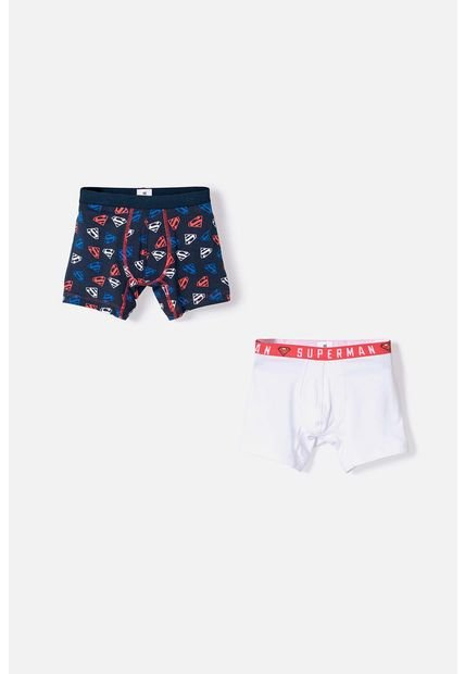 Pack X2 Bóxer Azul, Blanco Y Rojo Estampados Para Niño 4