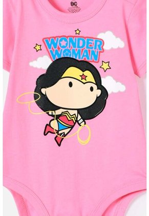 Body Wonder Woman Rosado Para Bebé Niña 3-6