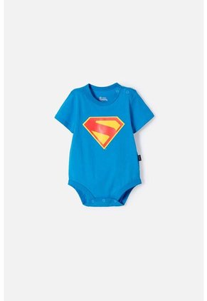 Body De Superman Con Broches Azul Para Bebé Niño 3-6