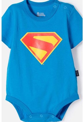 Body De Superman Con Broches Azul Para Bebé Niño 3-6