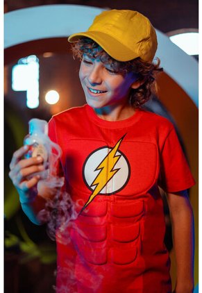 Camiseta De Flash Roja Manga Corta Para Niño 8