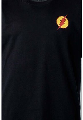 Camiseta De Flash Negra Manga Corta Para Hombre S