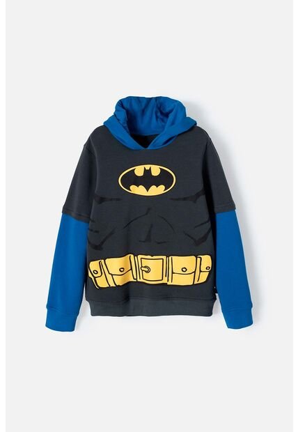 Buzo De Batman Cerrado Azul Y Gris Para Niño 12