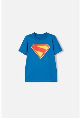 Camiseta De Superman Manga Corta Azul Para Niño 10 DC COMICS