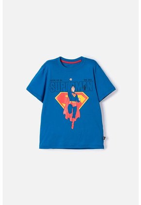 Camiseta De Superman Azul Estampada Para Niño 8