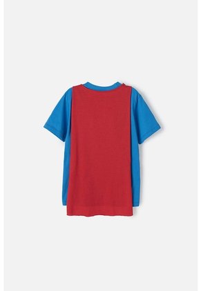 Camiseta De Superman Roja Y Azul Con Manualidad 3D Para Niño 6