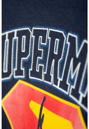 Buzo De Superman Azul Oscuro Estampado En Frente Para Niño 2T A 5T 3T
