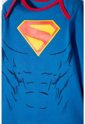 Pijama De Superman Con Patalón Largo Azul Para Bebé Niño 9-12