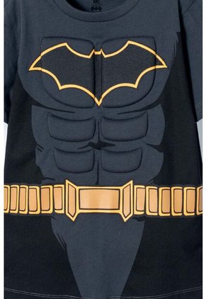 Camiseta De Batman Con Capa Gris Y Negro Para Niño. 10