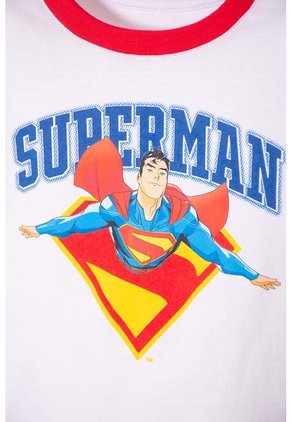 Camiseta Se Superman Blanca Y Roja Manga Corta Para Niño 2T A 5T 5T