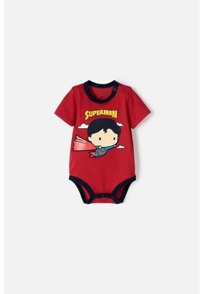 Body De Superman Manga Corta Rojo Para Bebé Niño 9-12