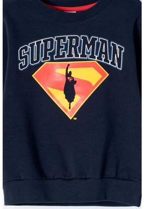 Buzo De Superman Azul Oscuro Estampado En Frente Para Niño 2T A 5T 3T