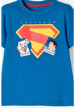 Conjunto De Superman Azul Oscuro De Pantalón Largo Para Niño 2T A 5T 3T