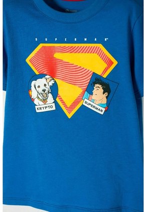 Conjunto De Superman Azul Oscuro De Pantalón Largo Para Niño 2T A 5T 3T