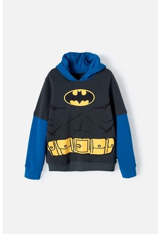 Buzo De Batman Cerrado Azul Y Gris Para Niño 4 DC COMICS