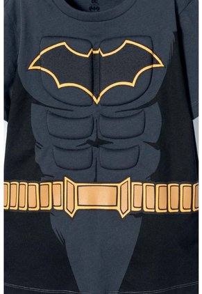 Camiseta De Batman Con Capa Gris Y Negro Para Niño. 12