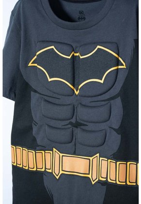 Camiseta De Batman Con Capa Gris Y Negro Para Niño. 12