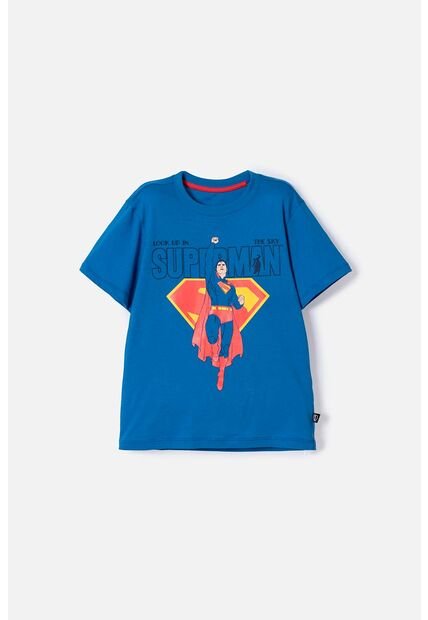 Camiseta De Superman Azul Estampada Para Niño 4