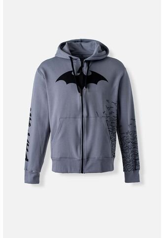Buzo De Batman Con Cierre Y Capucha Gris Para Hombre XS DC COMICS