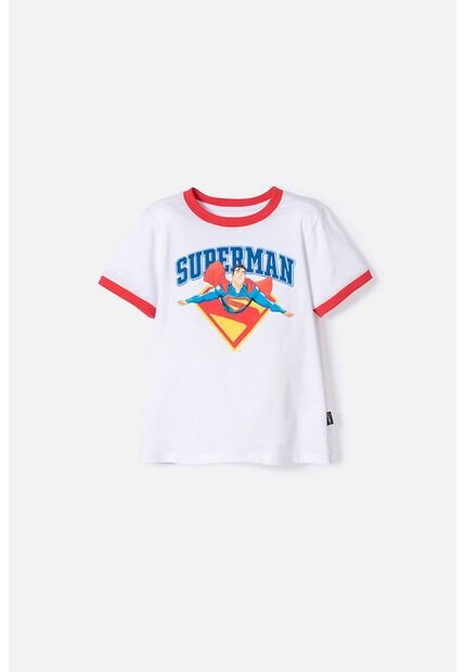 Camiseta Se Superman Blanca Y Roja Manga Corta Para Niño 2T A 5T 2T