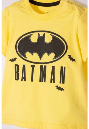 Conjunto De Batman Pantalón Largo Amarillo Y Negro Para Bebé Niño 12-18