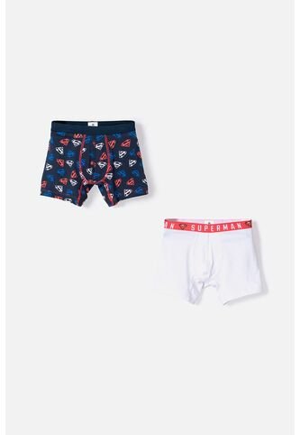 Pack X2 Boxer De Superman Azul, Blanco Y Rojo Estampados Para Niño 6 DC COMICS