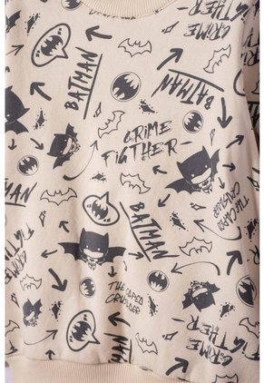 Conjunto De Batman Pantalón Largo Marfil Y Negro Para Niño 2T A 6T 3T