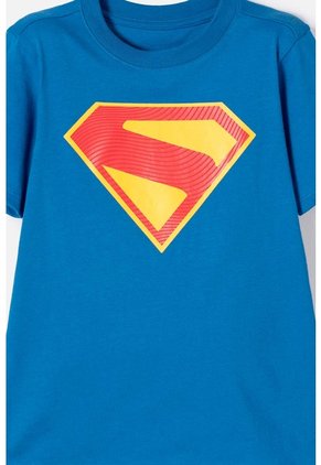 Camiseta De Superman Manga Corta Azul Para Niño 4