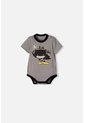 Body De Batman Con Broches Gris Para Bebé Niño 3-6 de DC COMICS