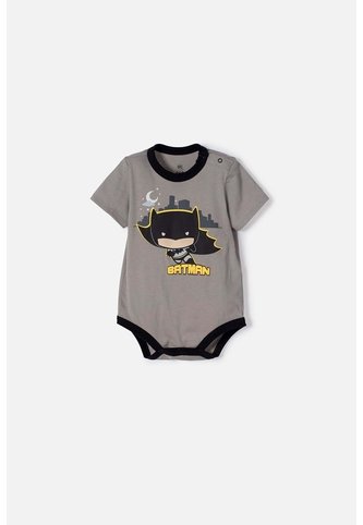 Body De Batman Con Broches Gris Para Bebé Niño 3-6 DC COMICS