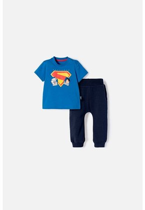 Conjunto De Superman Con Pantalón Azul Para Bebé Niño 6-9
