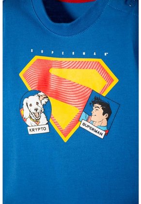 Conjunto De Superman Con Pantalón Azul Para Bebé Niño 6-9