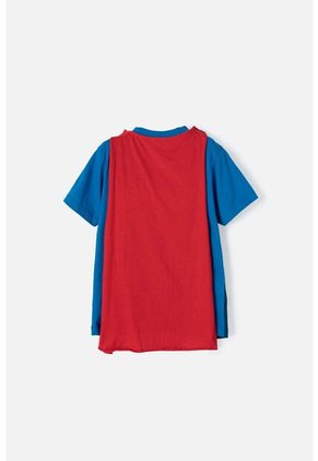 Camiseta De Superman Manga Corta Con Capa Removible Para Niño 12