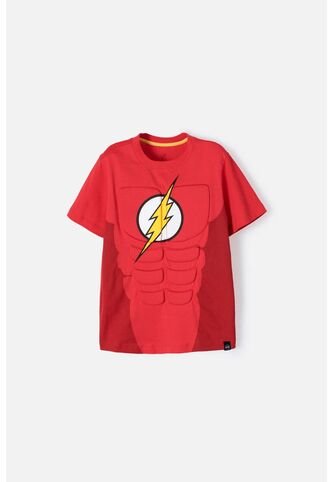 Camiseta De Flash Roja Manga Corta Para Niño 6 DC COMICS