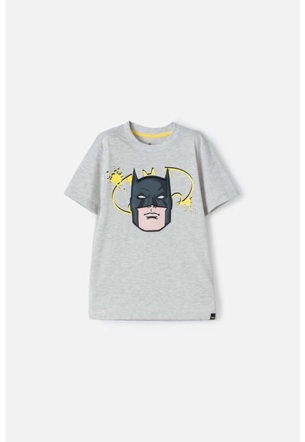 Camiseta De Batman Manga Corta Gris Jaspe Para Niño 8