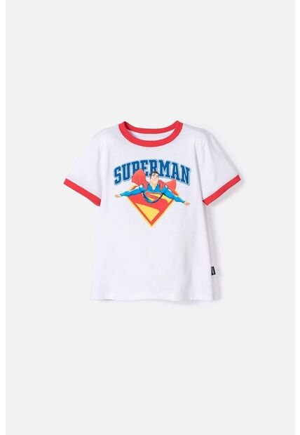 Camiseta Se Superman Blanca Y Roja Manga Corta Para Niño 2T A 5T 4T