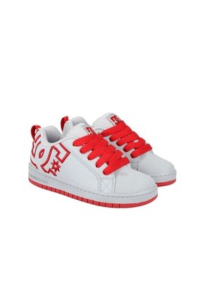 Tenis DC Shoes Court Graffik Niño Color Blanco Y Rojo