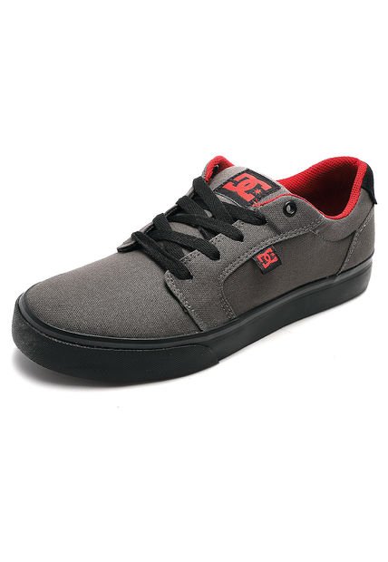 Tenis Skateboarding Gris-Rojo-Negro Dc Shoes Anvil Tx Mx