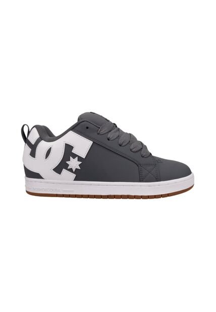 Tenis DC Shoes Court Graffik Hombre Color Gris Con Blanco