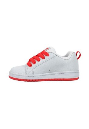 Tenis DC Shoes Court Graffik Niño Color Blanco Y Rojo