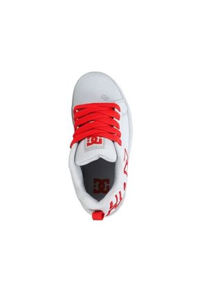 Tenis DC Shoes Court Graffik Niño Color Blanco Y Rojo