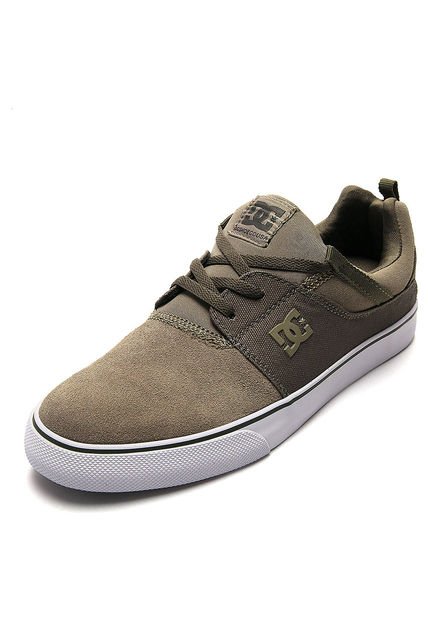 Tenis Skateboarding Café-Verde Oliva Dc Shoes Heathrow Vulc