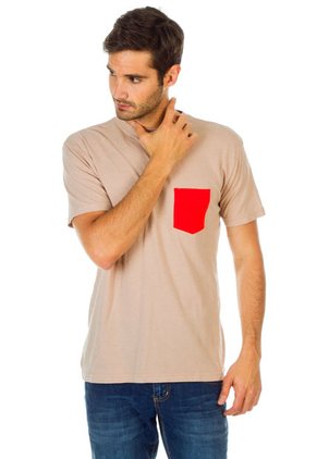 Camiseta Beige-Rojo DC Shoes Double Up Tee