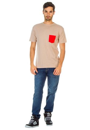 Camiseta Beige-Rojo DC Shoes Double Up Tee