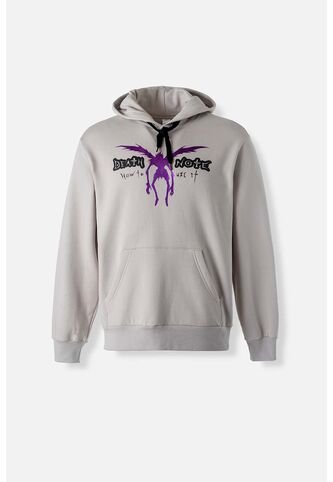Buzo De Death Note Cerrado Con Capucha Gris Niebla Género Neutro M DEATH NOTE