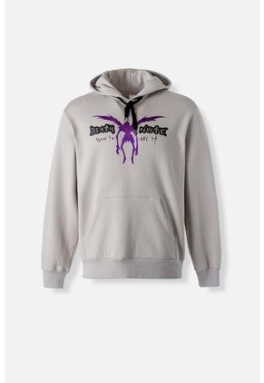 Buzo De Death Note Cerrado Con Capucha Gris Niebla Género Neutro XS